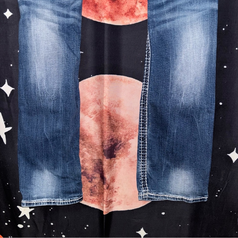 Rock Revival Blue Boot Cut Jeans with Decorative Stitching - Picture 12 of 16